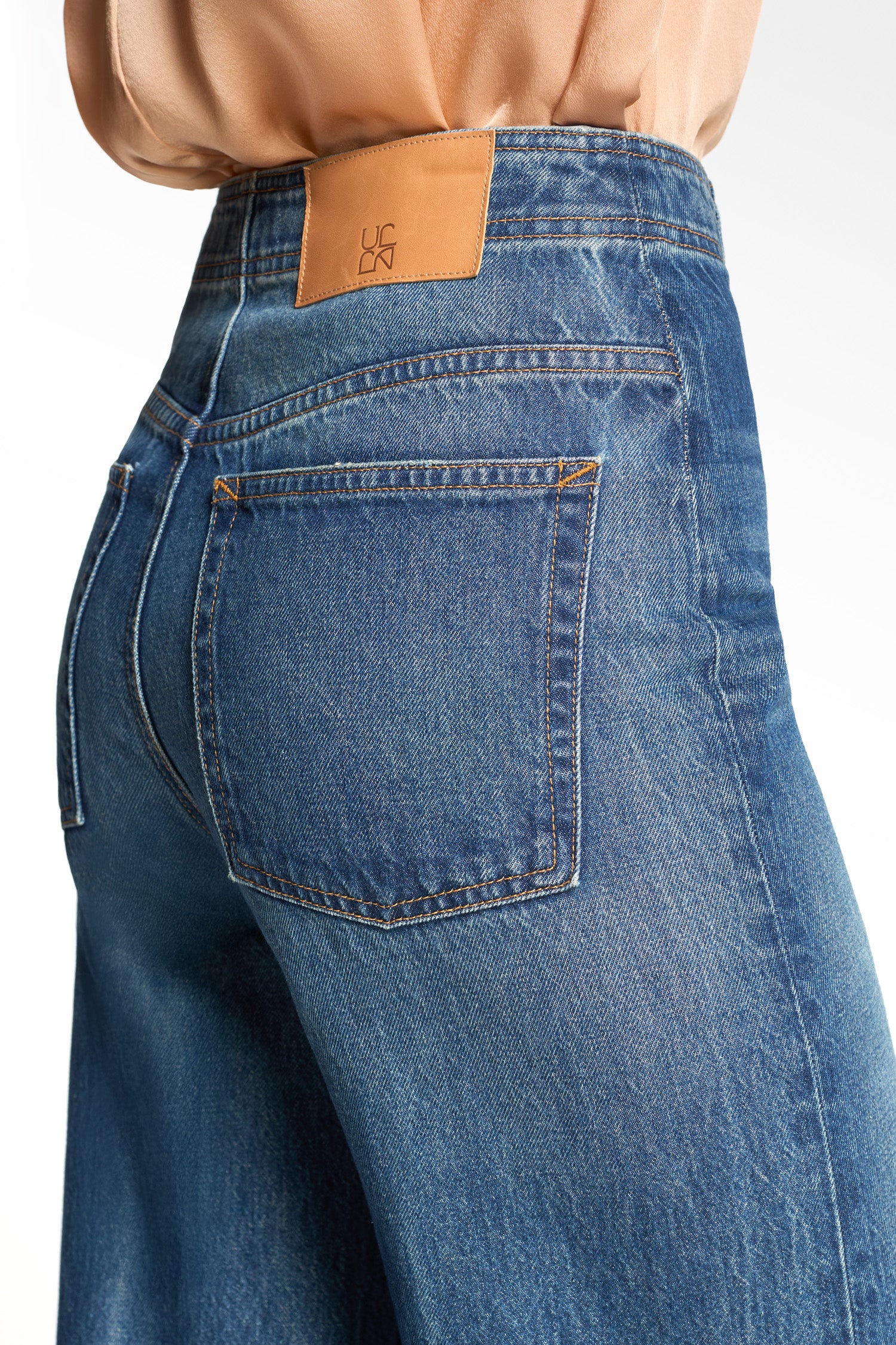 Ulla Johnson Danube Blue Bianca Jean - Waistband Detail | Ulla Johnson