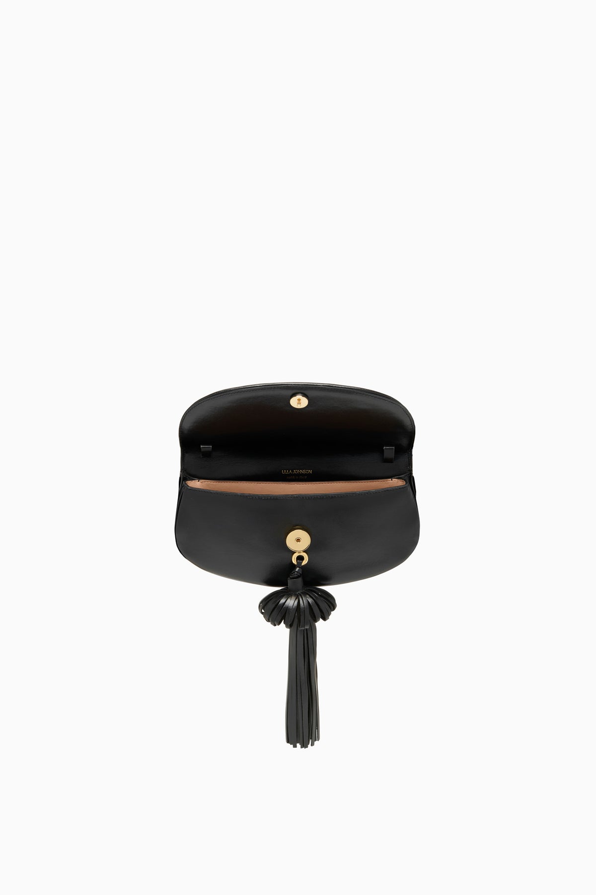 Black Leather Paloma Bag - Interior Flat View | Ulla Johnson