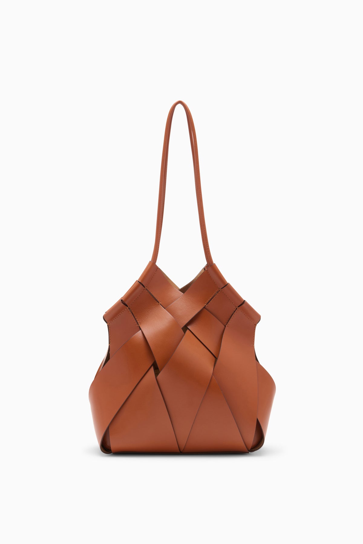 Sierra Woven Leather Charlotte Shoulder Bag - Front View | Ulla Johnson
