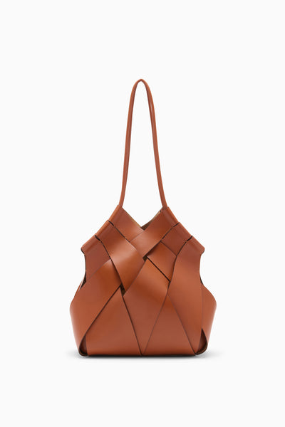 Sierra Woven Leather Charlotte Shoulder Bag - Front View | Ulla Johnson