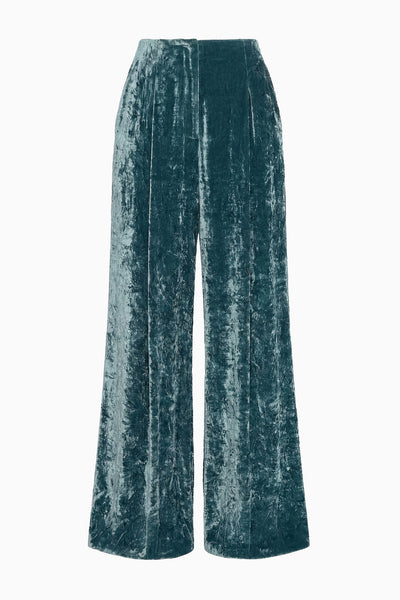 Jadeite Pantalone in velluto di seta - Look sfilata AW26 30, abbinato a blazer in velluto | Ulla Johnson