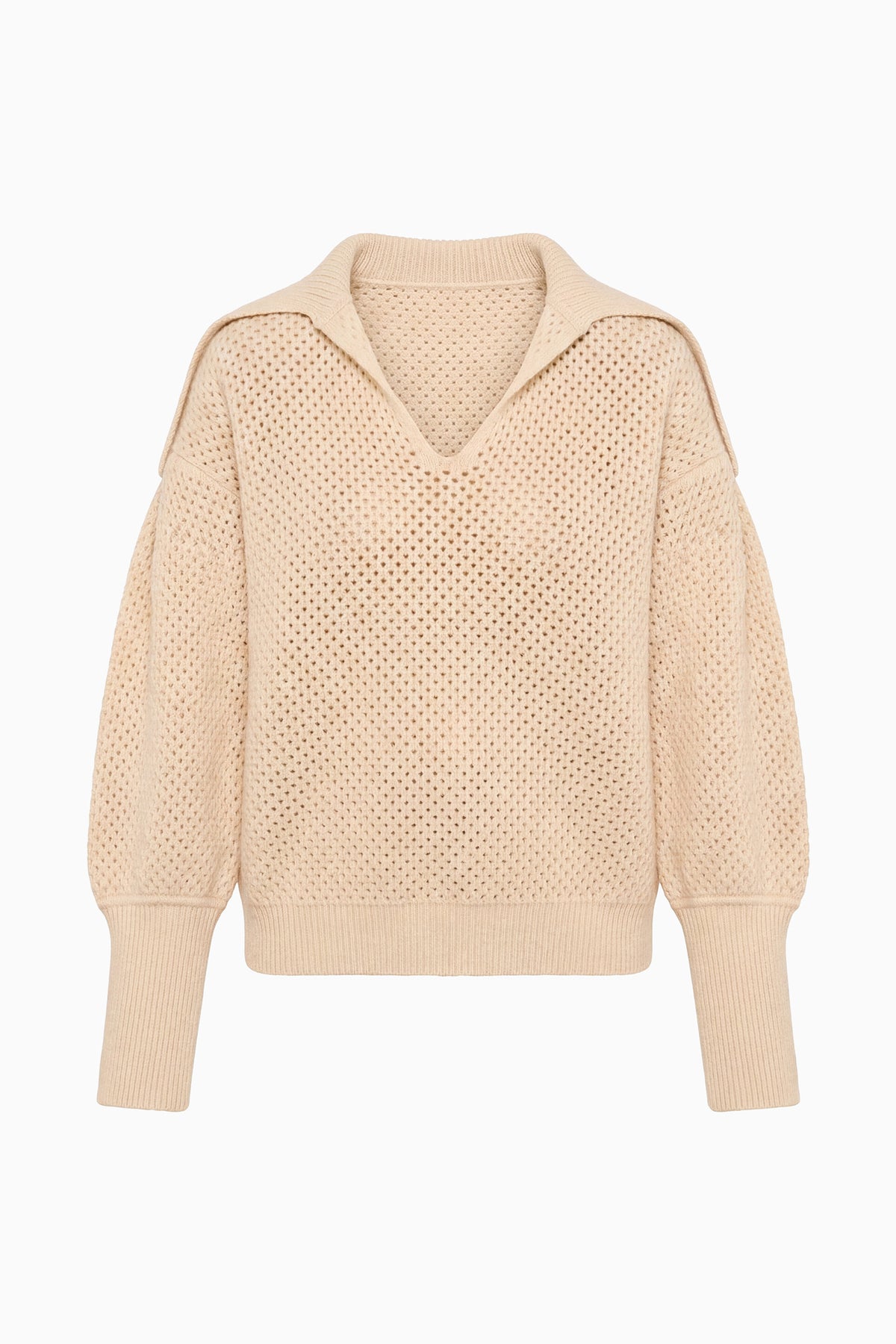 Cloud Designer Mesh Wool Knit Pullover, Flat Lay Front View | Ulla Johnson