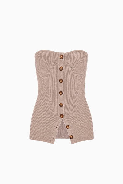 Pebble Ribbed Merino Wool Corset-Structure Tube Top - On Model | Ulla Johnson