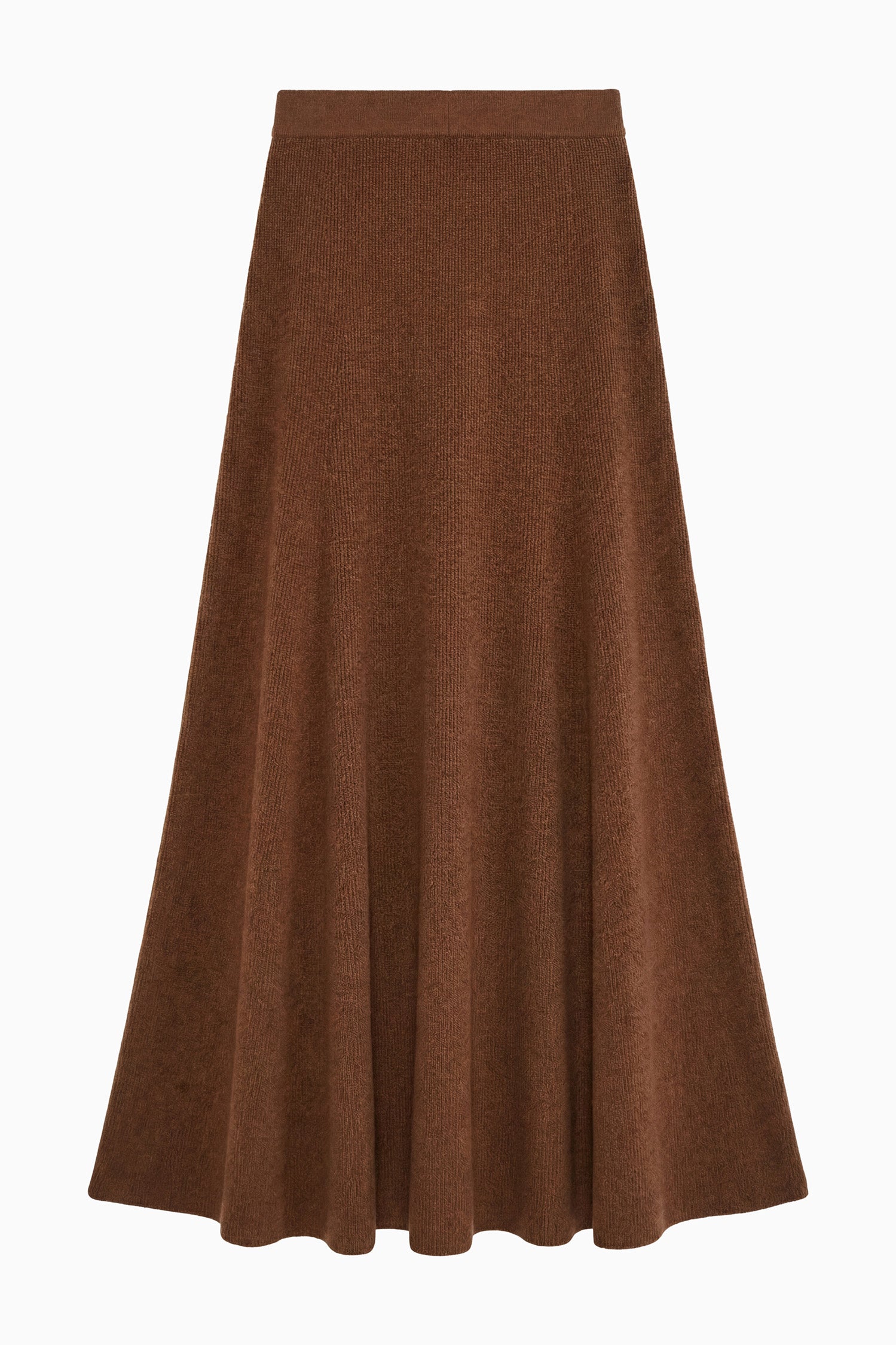 Ulla Johnson Gonna midi svasata in maglia di lana merino Clove - Flat lay | Ulla Johnson