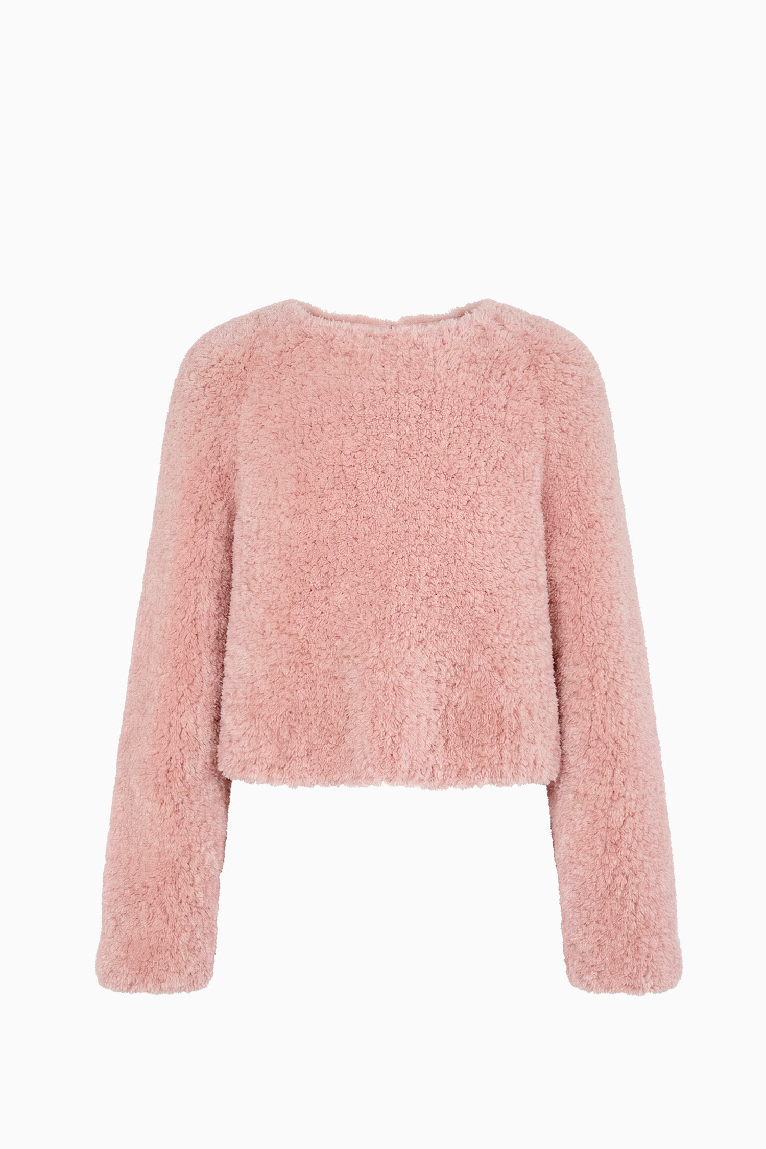 Ulla Johnson Powder Pink Premium Cashmere Fur Pullover - Flat Lay Back View | Ulla Johnson