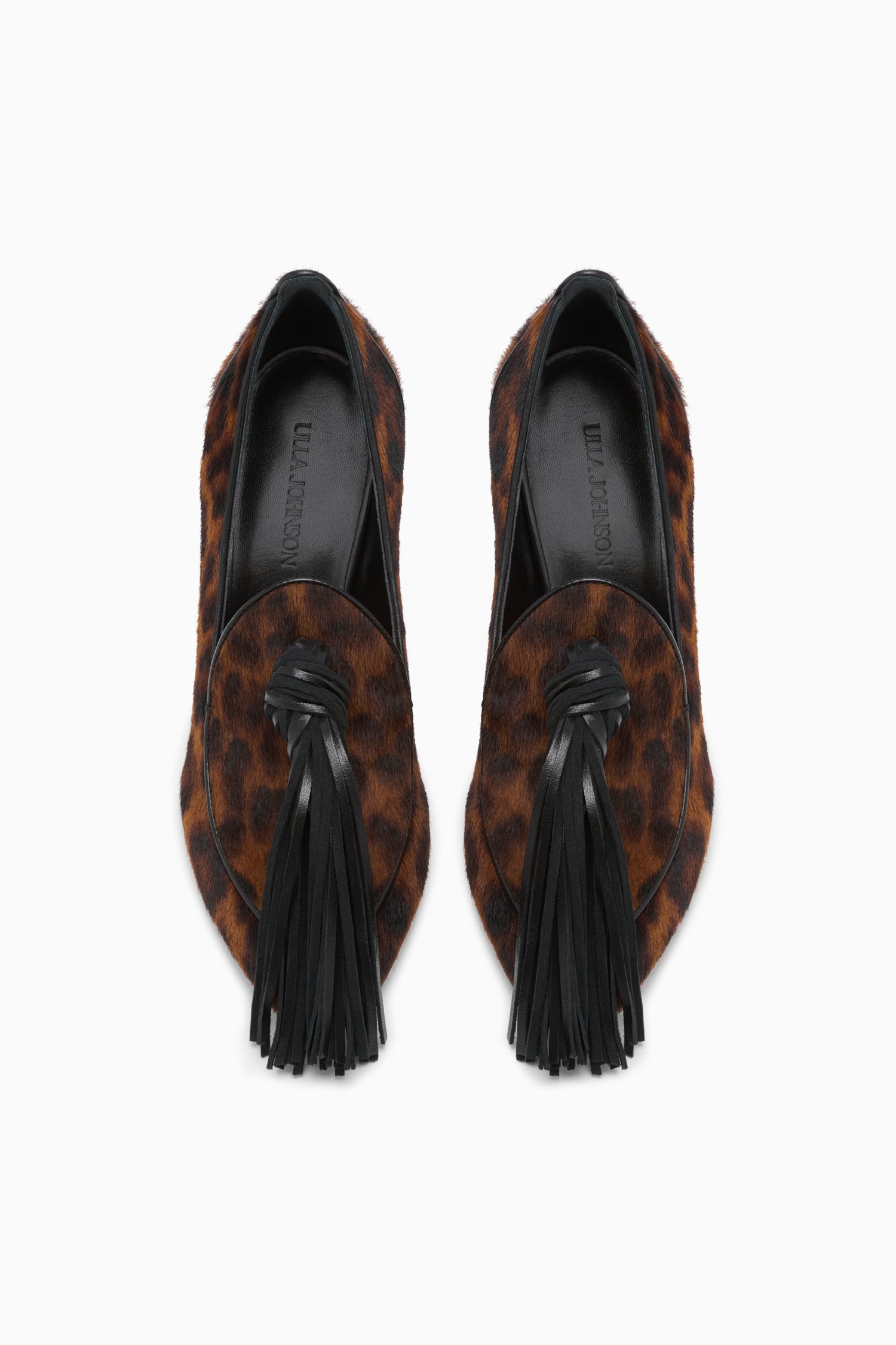 Ulla Johnson Leopard Calf Hair Tassel Pump - AW26 Runway Look, On Model | Ulla Johnson