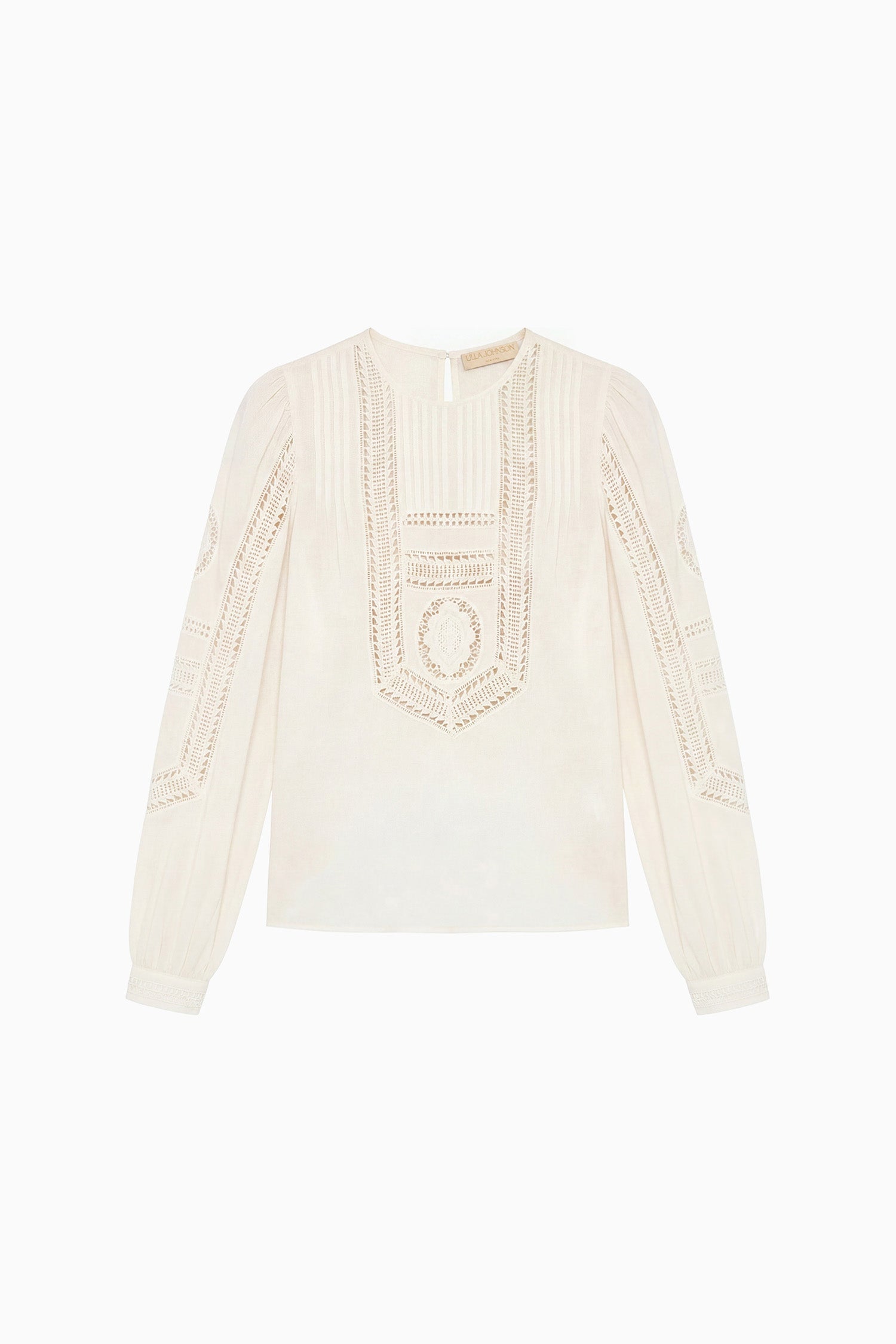 Ulla Johnson Marlowe Pristine Cotton Voile Lace Appliqué Blouse - Flat Lay | Ulla Johnson