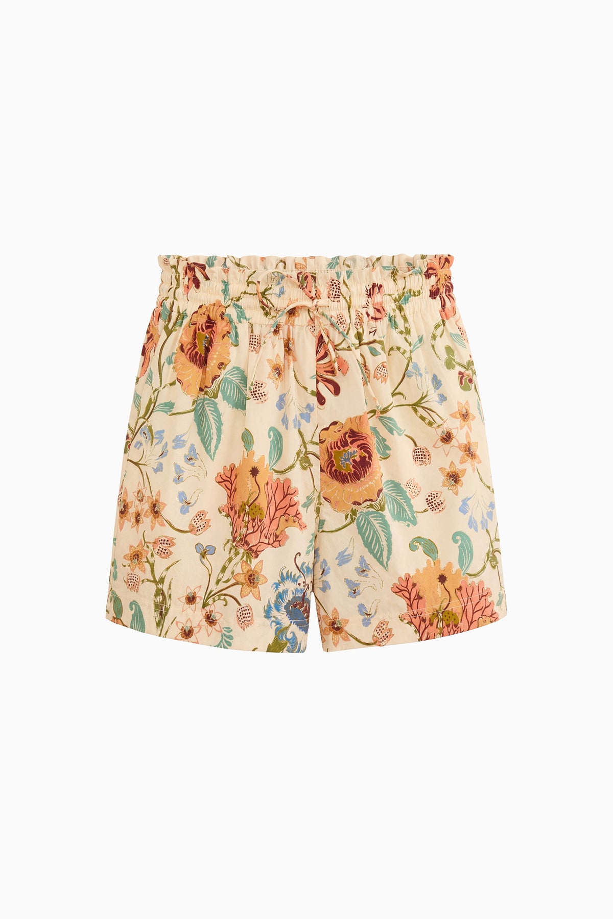 Marnie Designer Cotton Shorts in Abalone Floral Print - Flat Lay | Ulla Johnson