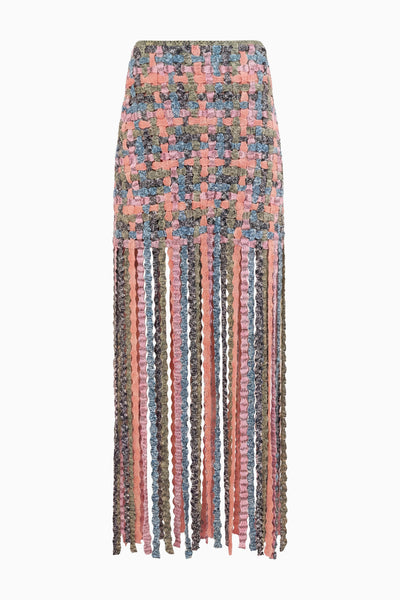 Sunweave Gais Macramé Knit Fringe Skirt, Flat Lay - Space-Dyed Basketweave | Ulla Johnson