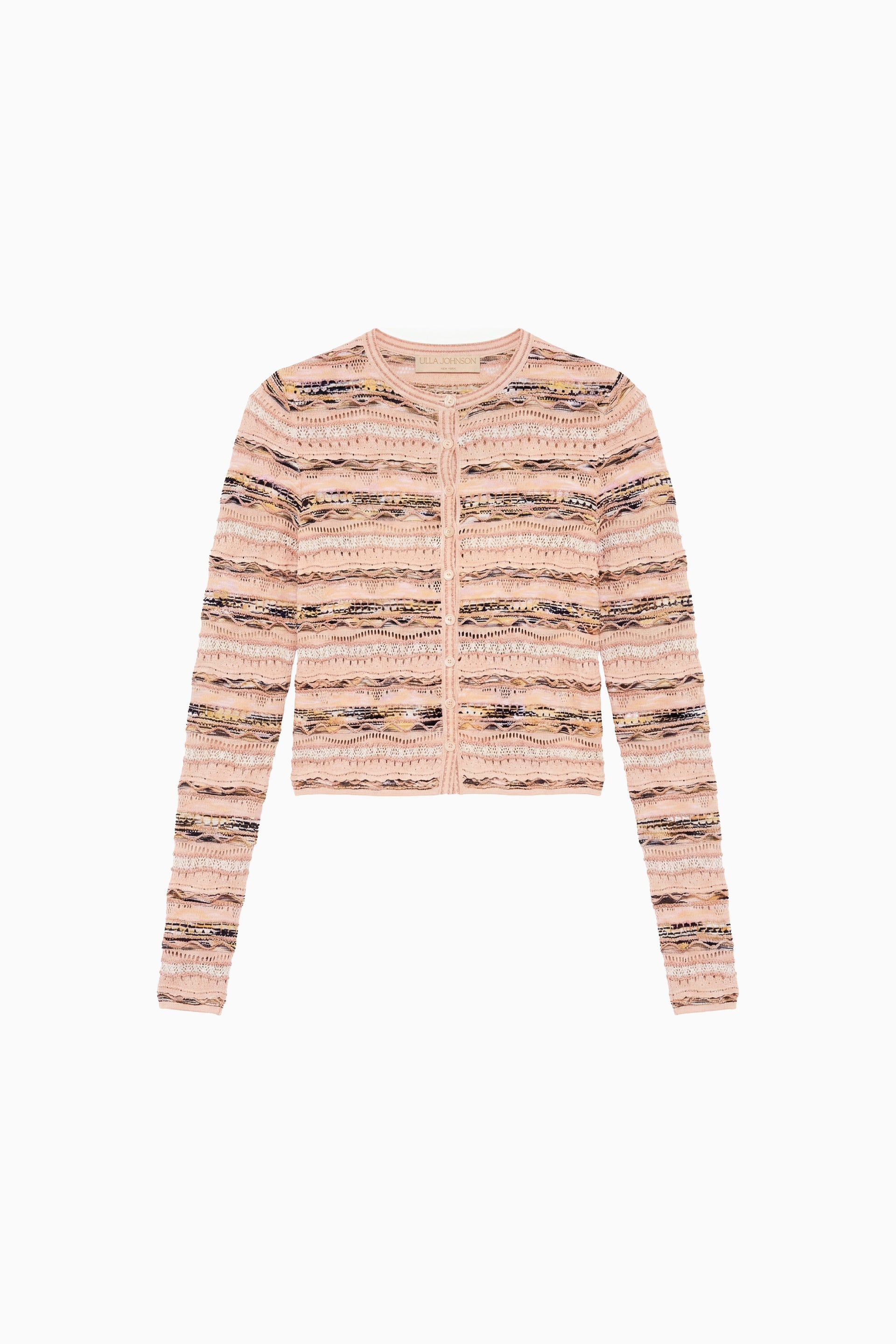 Ulla Johnson Hibiscus Artisan Pointelle Lurex Knit Cardigan - Flat Lay | Ulla Johnson