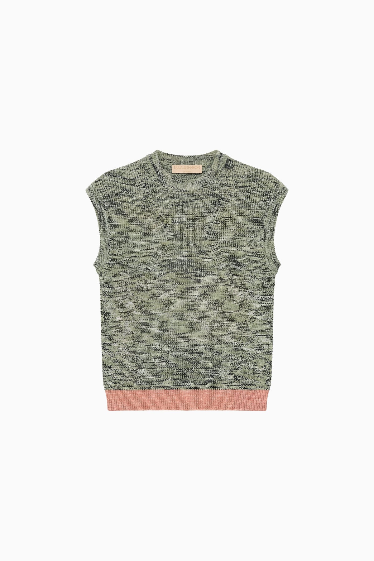 Piedstone Space-Dyed Cotton Knit Sleeveless Top with Contrast Trim - Flat Lay | Ulla Johnson