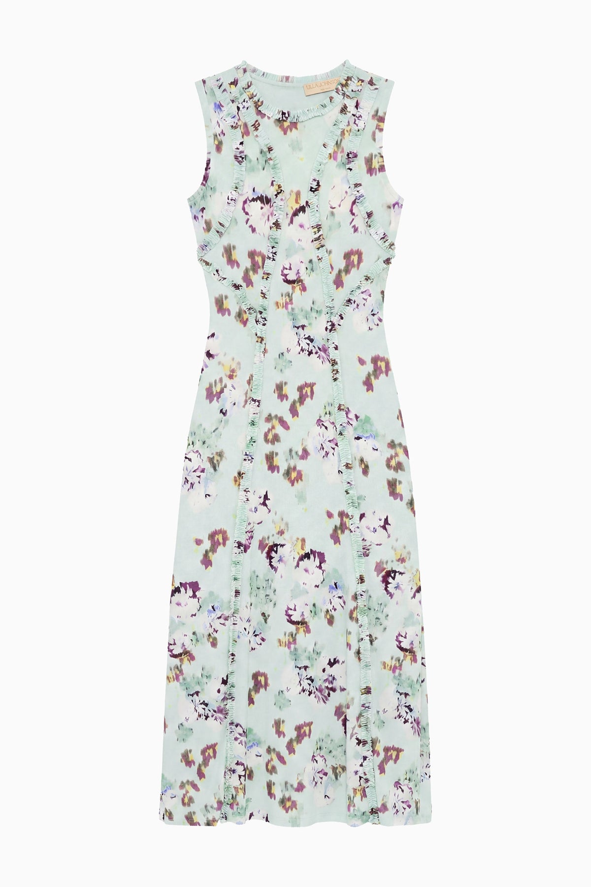 Oasis Ikat Floral Jersey Midi Dress - Flat Lay, Premium Designer Dress | Ulla Johnson