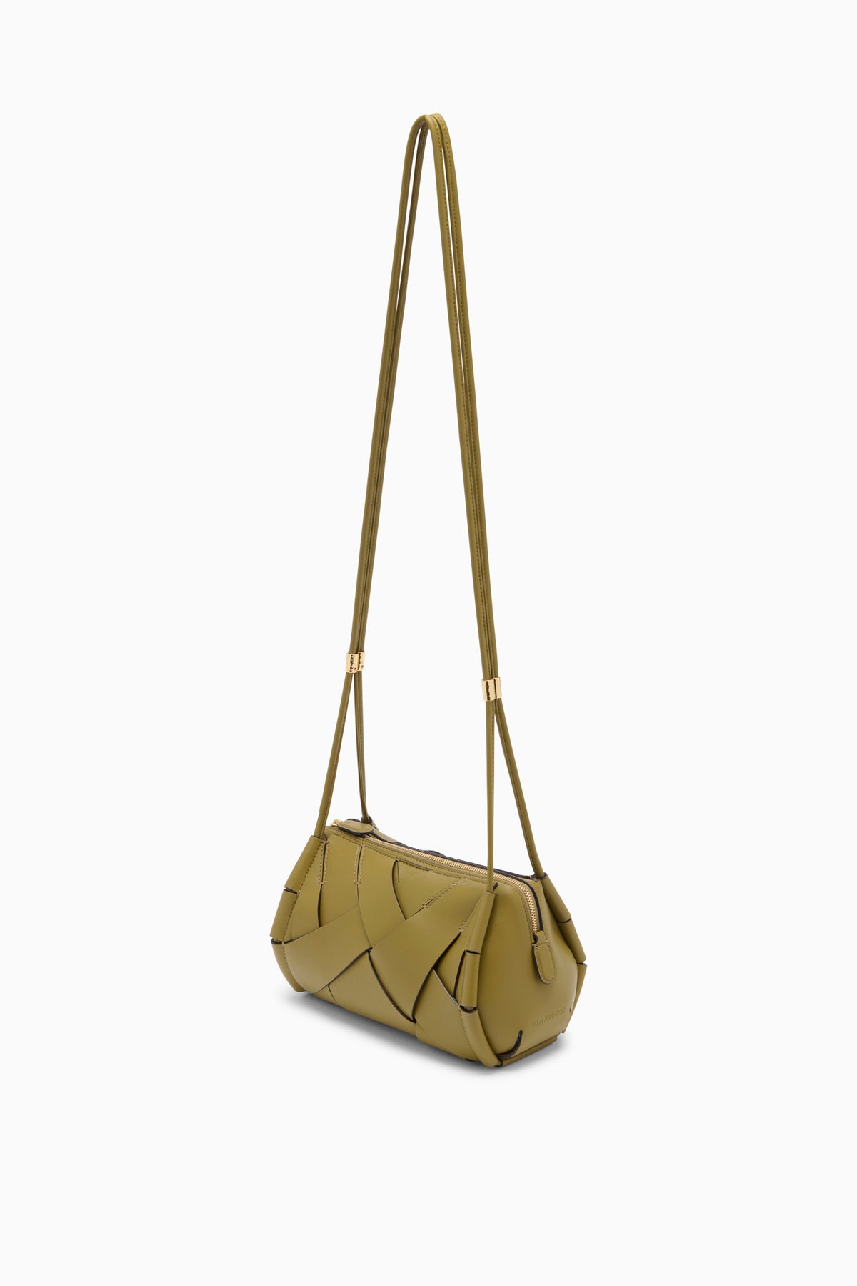 Sac caméra Charlotte en cuir italien olive - Vue trois-quarts | Ulla Johnson