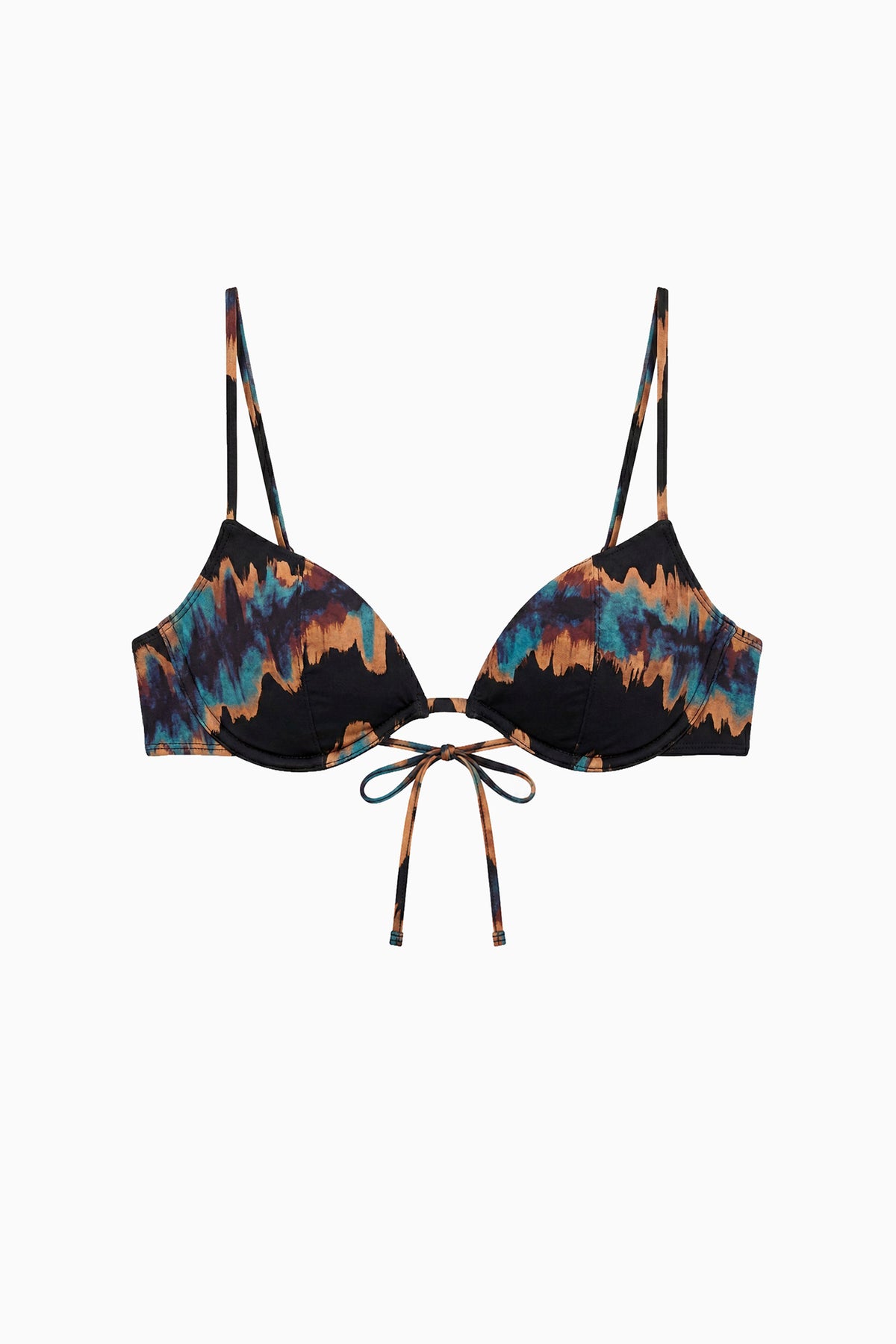 Haut de bikini de créateur à nouer Floria imprimé Alloy - Vue à plat | Ulla Johnson