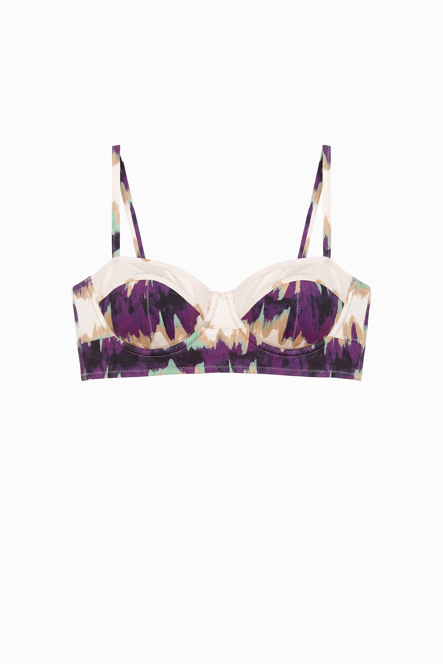 Ulla Johnson Quarry imprimé ikat Zahara haut de bikini à bonnets - Vue à plat | Ulla Johnson