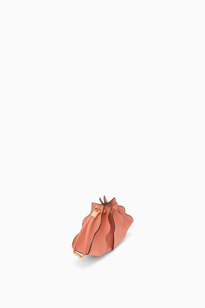 Terracotta Leather Adria Wave Mini Crossbody Bag - Angled Top View | Ulla Johnson