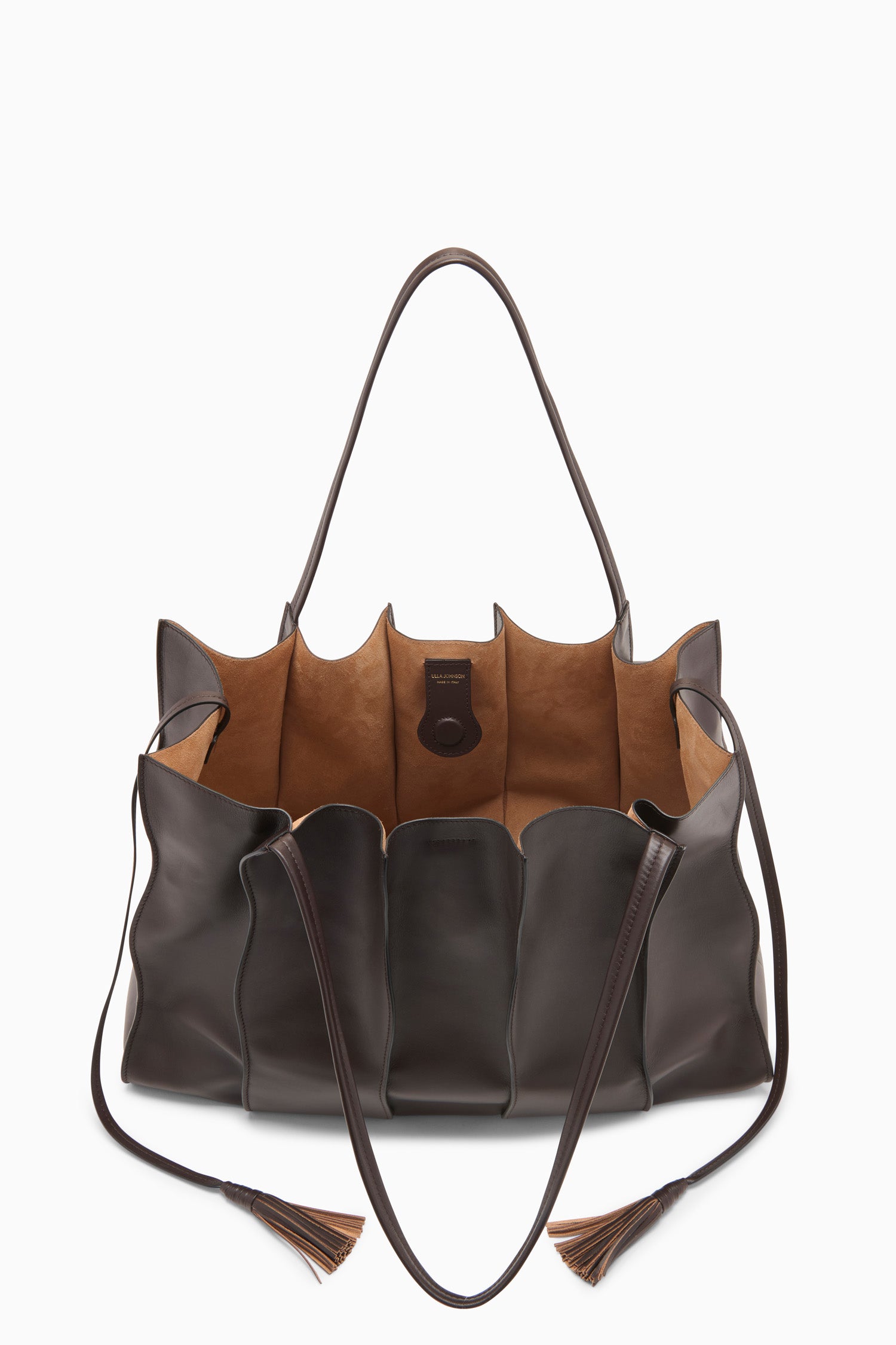 Ulla Johnson Wenge Leather Adria Large Tote - Open Interior View | Ulla Johnson
