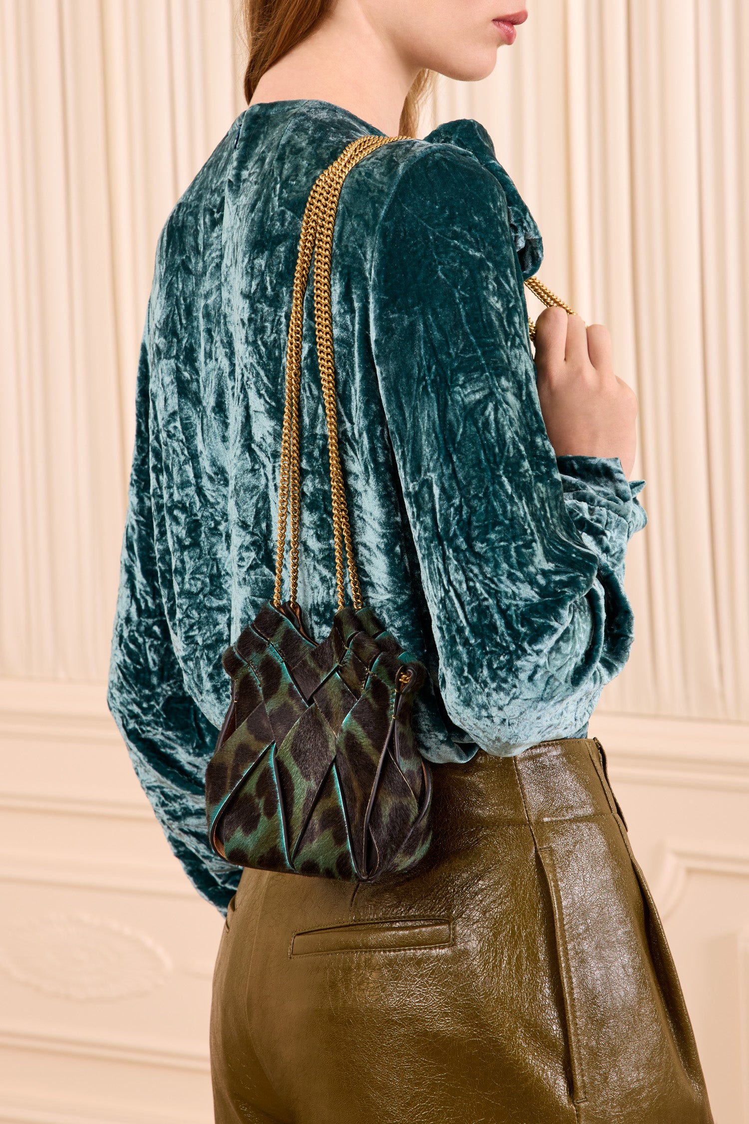 Ulla Johnson Emerald Leopard Leather Mini Crossbody Bag - On Model Styled Look | Ulla Johnson