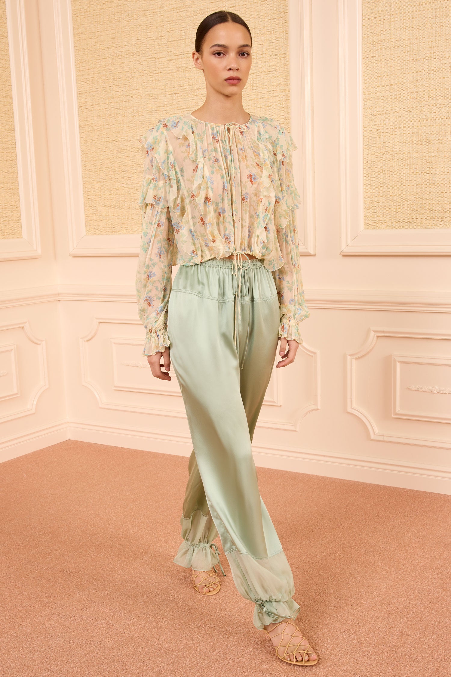 Ulla Johnson Moon Petal Floral Silk Blouse - Full Length Front Styled Look | Ulla Johnson