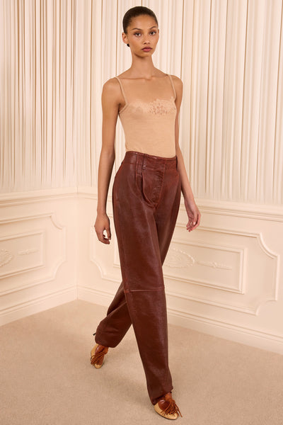 Almond Merino Wool Lace Cami - Full-Length Front View, Styled Look | Ulla Johnson