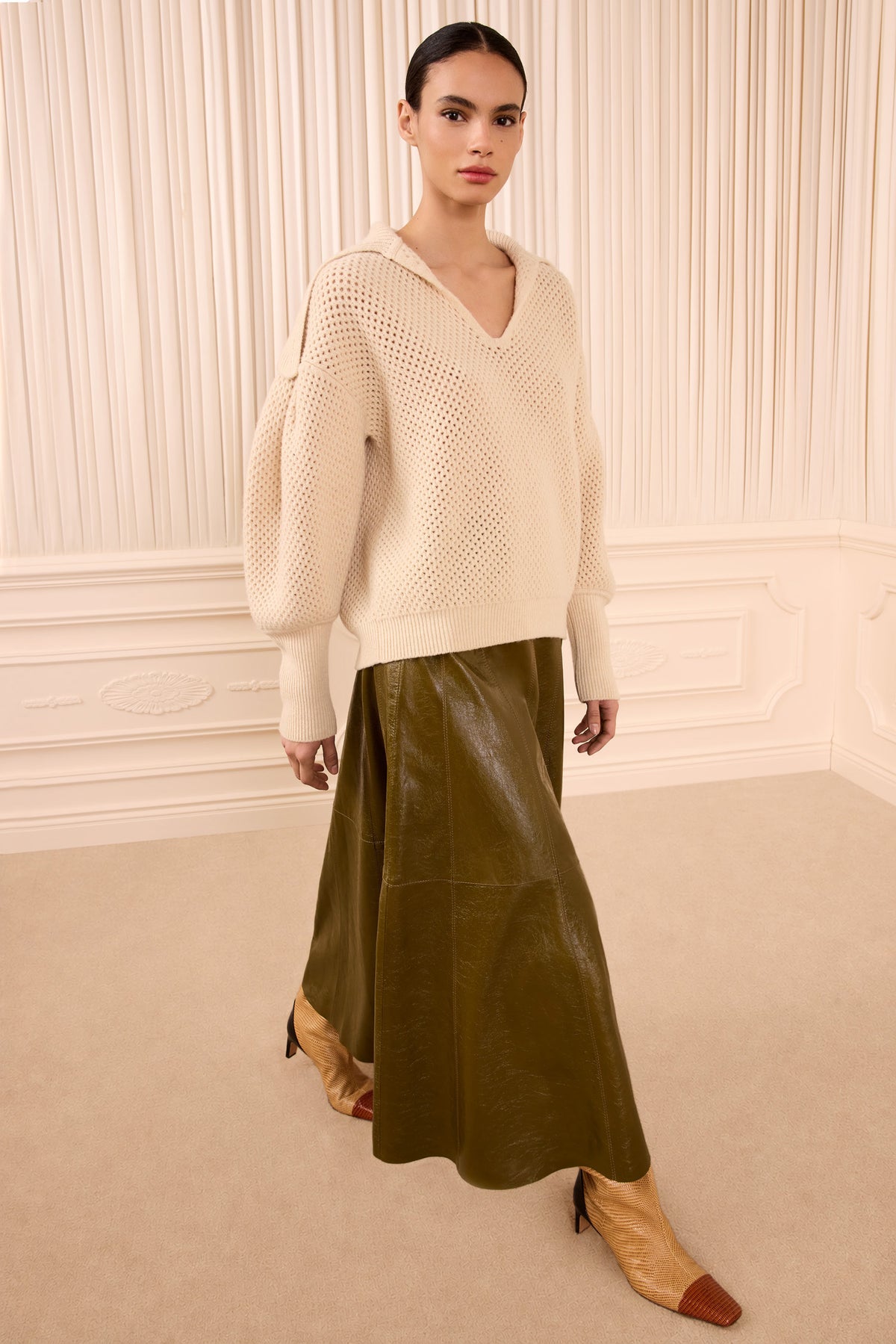 Cloud Mesh Wool Knit Pullover, Full-Length On Model | Ulla Johnson