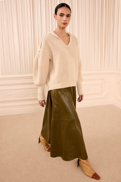 Cloud Mesh Wool Knit Pullover, Full-Length On Model | Ulla Johnson