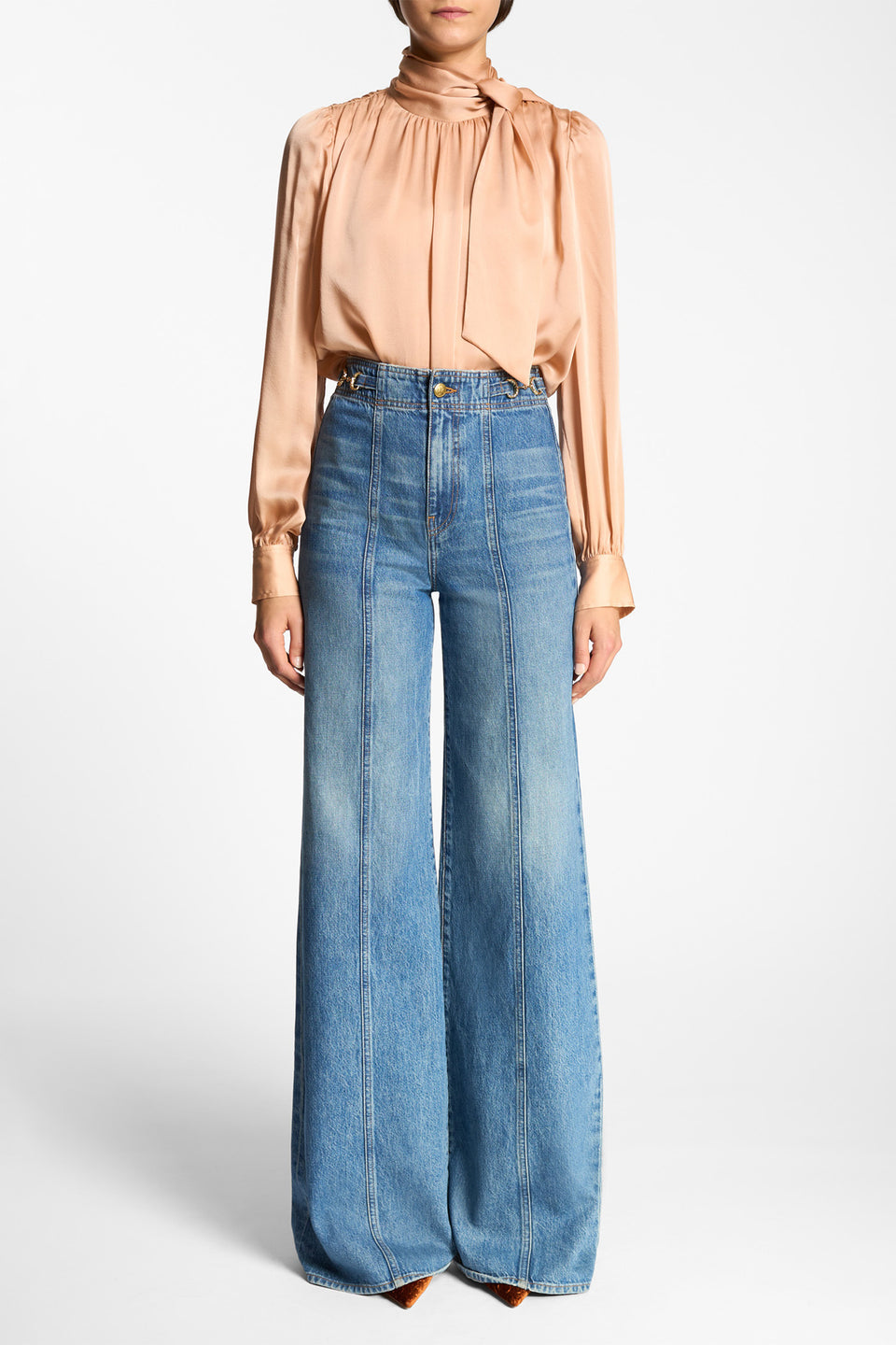 Blue Denim Delphine Jean - Front View On Model | Ulla Johnson