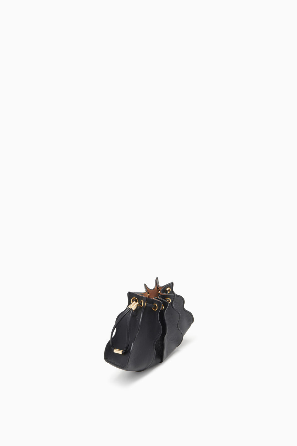 Black Leather Adria Wave Crossbody - Side Angle with Hardware Detail | Ulla Johnson