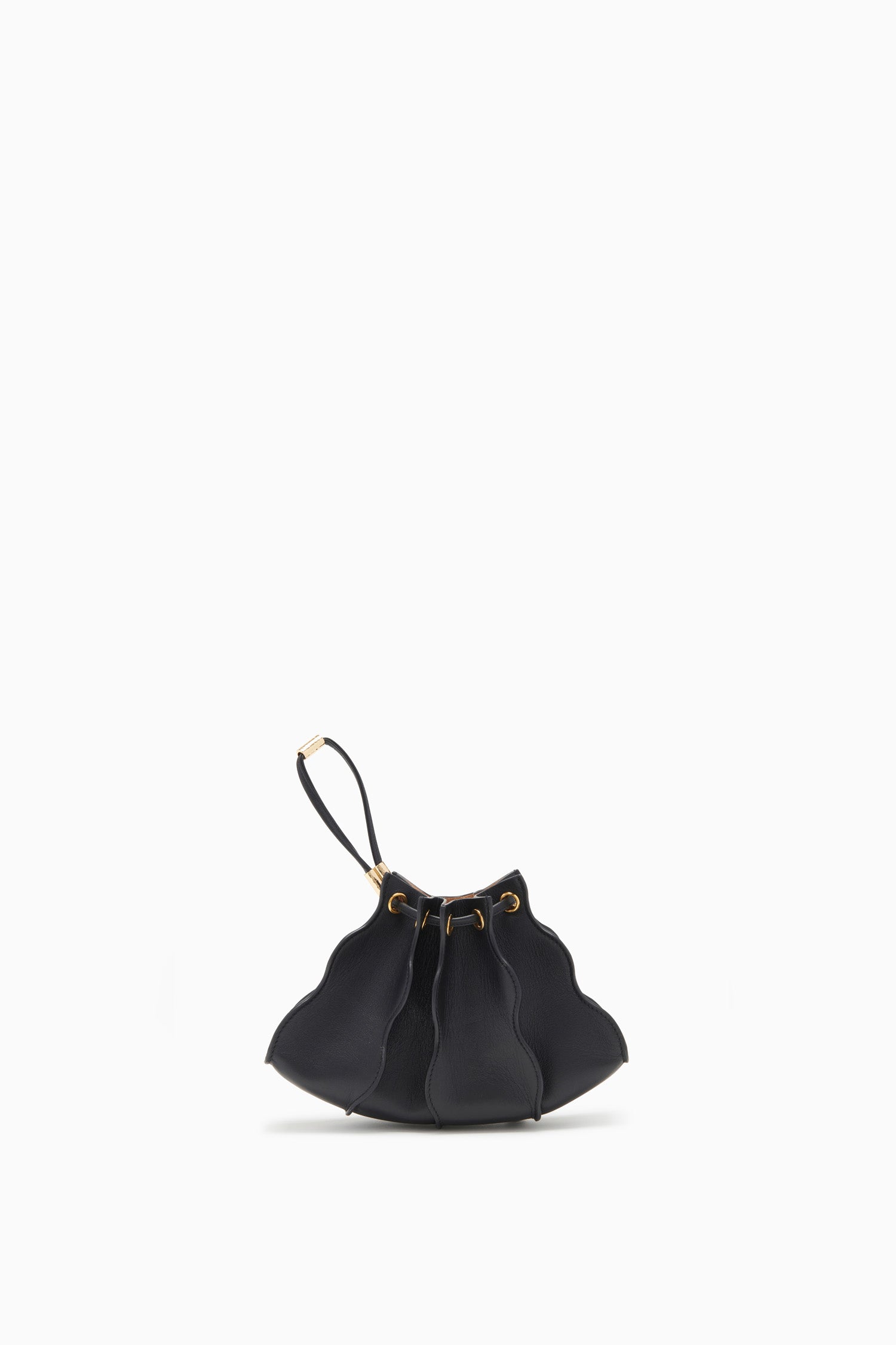 Ulla Johnson Black Leather Adria Wave Crossbody - Side Profile Sculptural Shape | Ulla Johnson