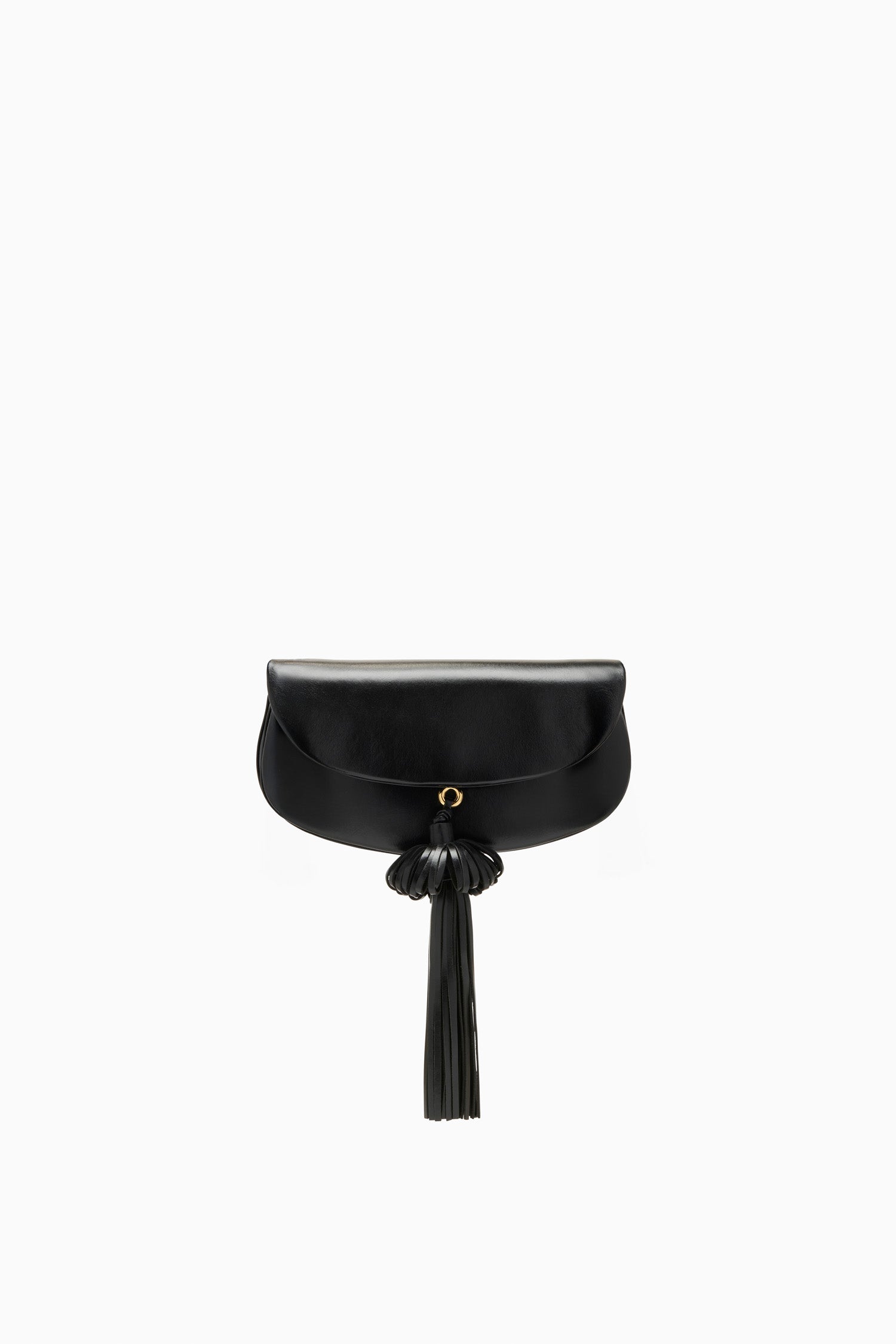 Ulla Johnson Black Leather Flap Bag - Flat Lay View | Ulla Johnson