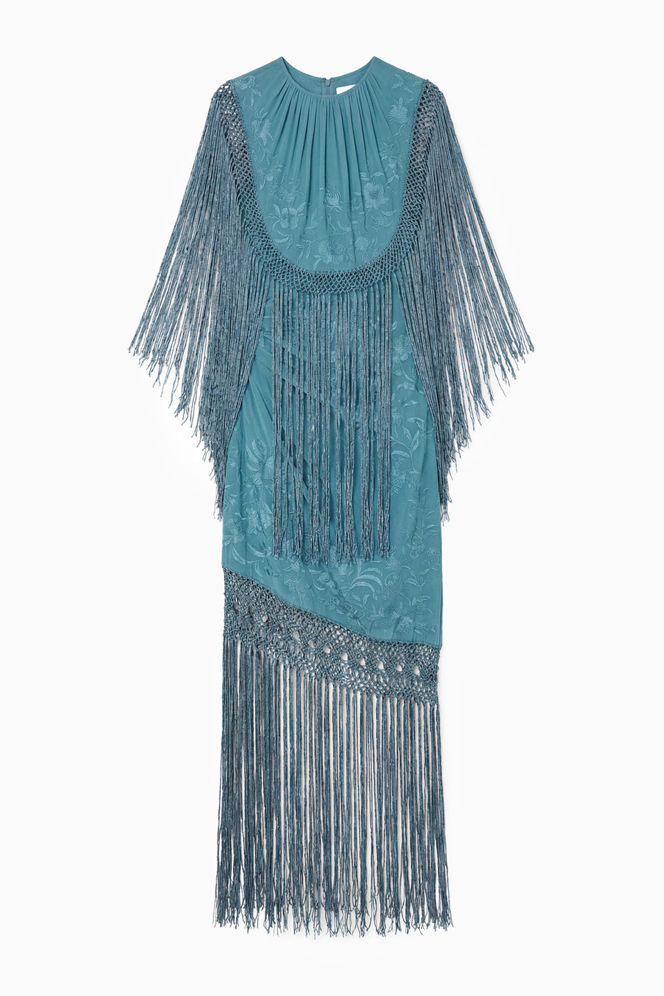 Beryl Silk Crepe de Chine Fringe Dress - Flat Lay, Full Silhouette | Ulla Johnson