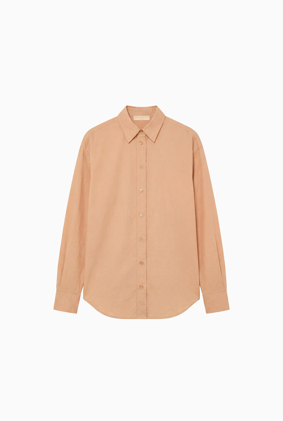 Powder Satin-Faced Cotton Poplin Blouse - Flat Lay, Designer Button-Down | Ulla Johnson