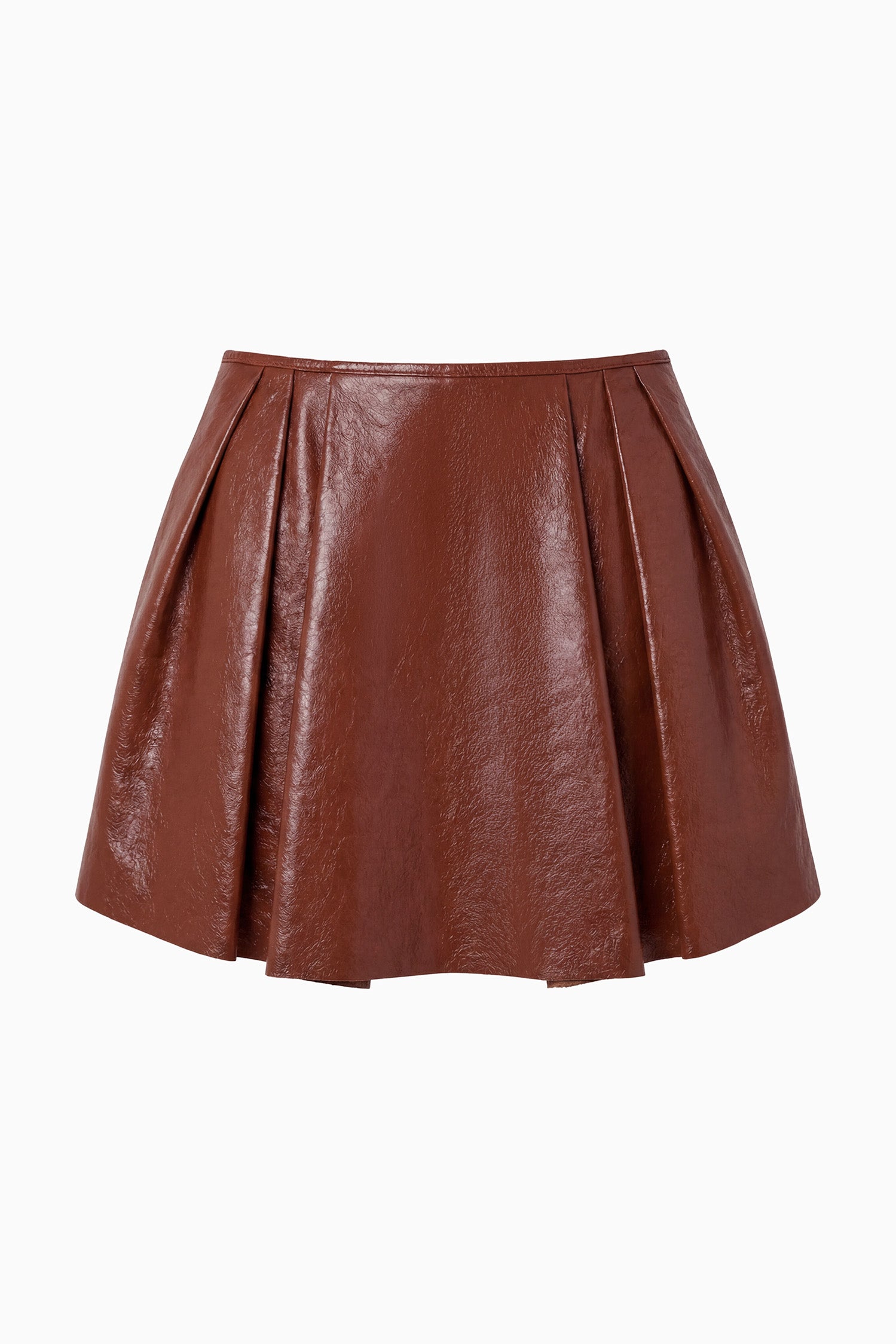 Ulla Johnson ⁣⁢Cognac lamslederen minirok - Platliggend, luxe designer geplooide silhouet | Ulla Johnson⁤⁣