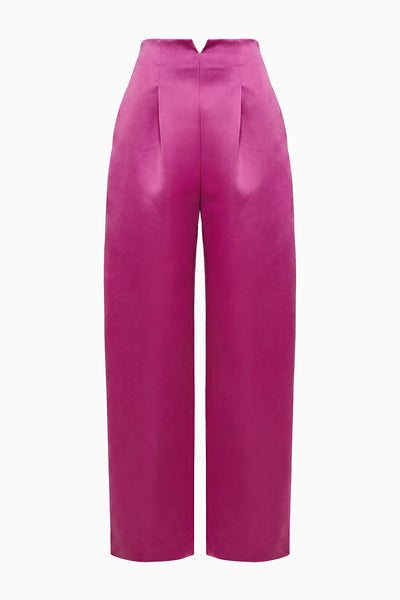 ⁣⁢Orchid Duchesse Satin Plissierte Hose - Draufsicht, Hochwertige Designer Wide-Leg Hose | Ulla Johnson⁤⁣
