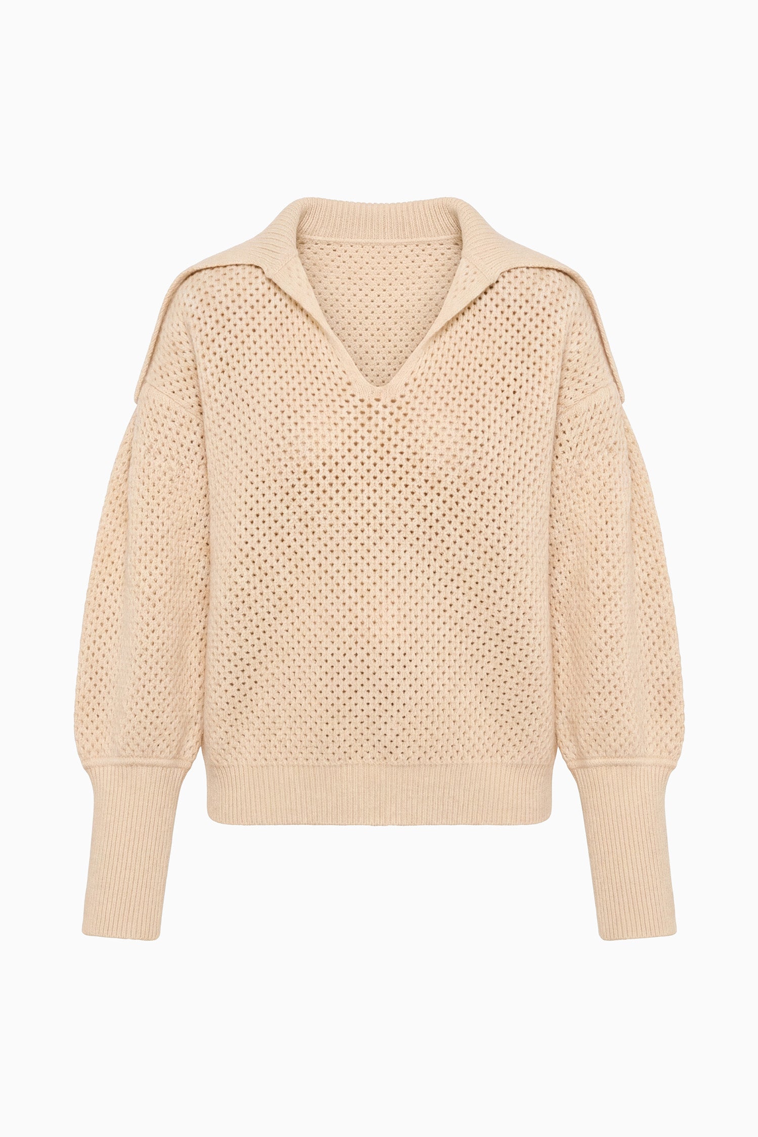 Ulla Johnson Cloud Designer Mesh Wool Knit Pullover, Flat Lay Front View | Ulla Johnson