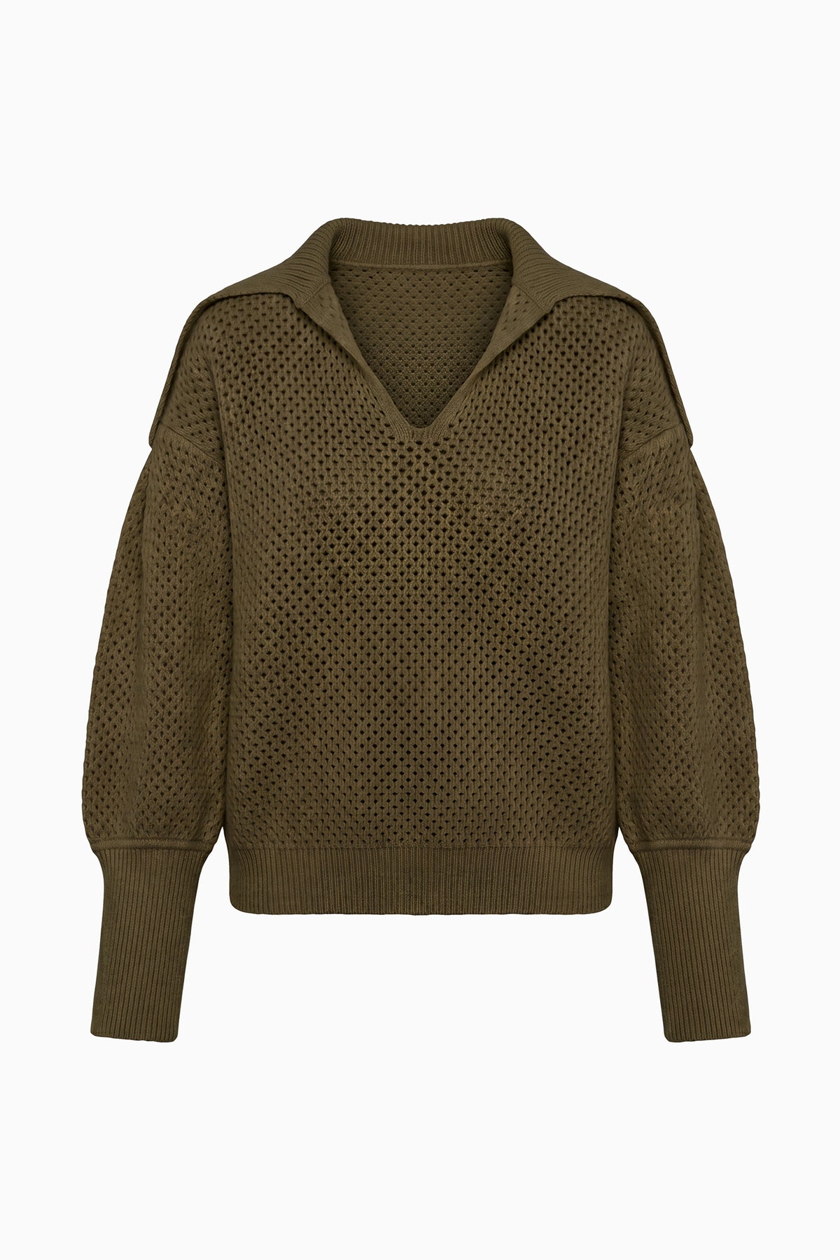 Militaire Luxury Wool Knit Pullover - Flat Lay Front View | Ulla Johnson