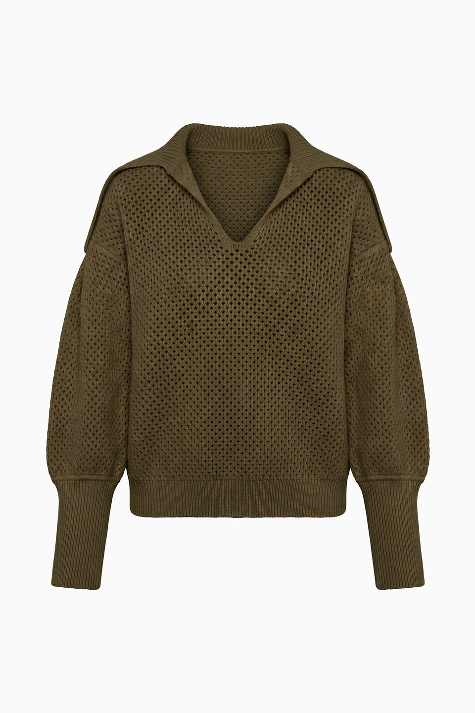 Militaire Luxury Wool Knit Pullover - Flat Lay Front View | Ulla Johnson