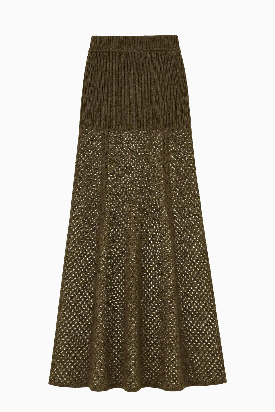 Militaire Luxury Wool Knit Maxi Skirt - Flat Lay Product Shot | Ulla Johnson
