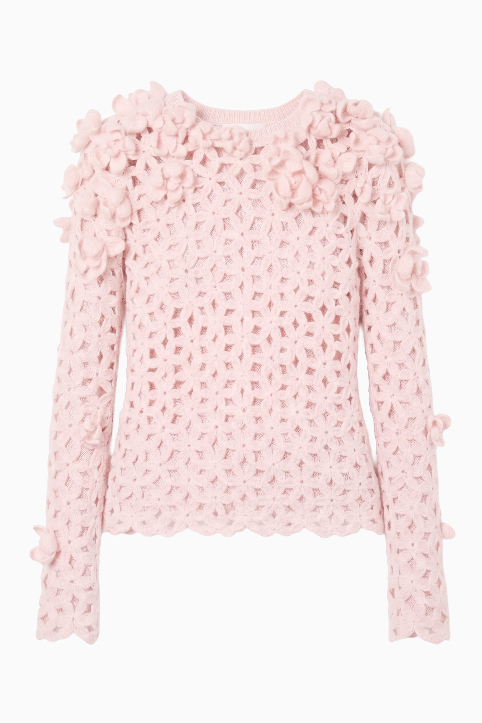 Ulla Johnson ⁣⁢Pullover Bendetta all'uncinetto con fiori ricamati - Powder⁤⁣