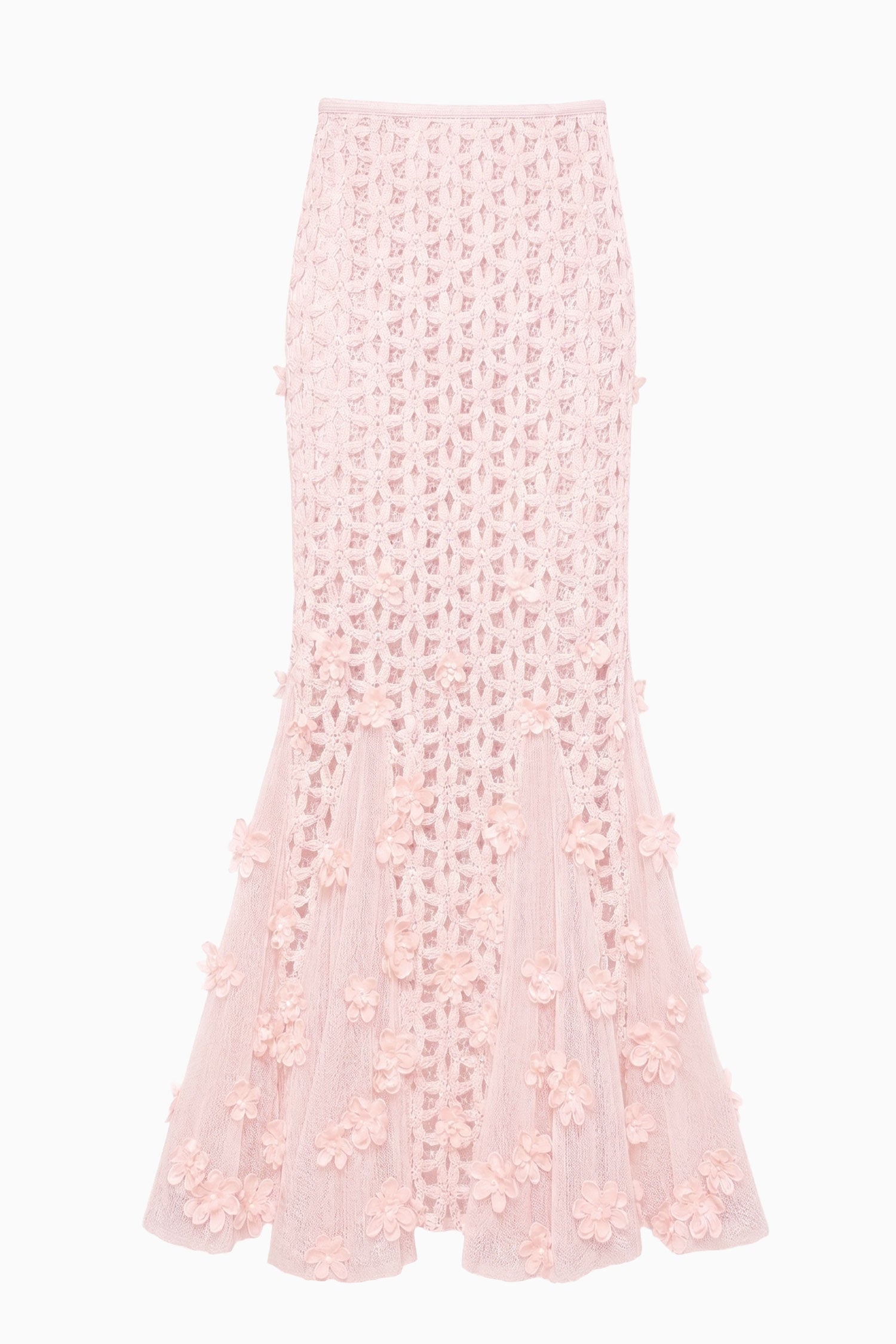 Ulla Johnson Erinne Skirt with Embroidered Flowers - Powder
