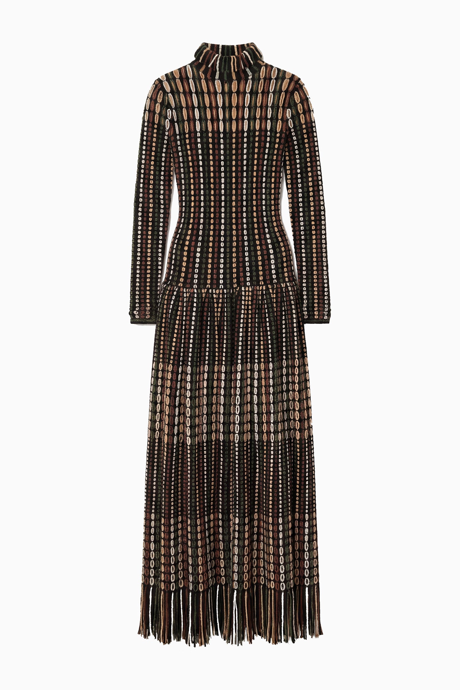 Ulla Johnson Noctis Luxury Eyelet Knit Long Sleeve Maxi Dress, Fringe Hem - Flat Lay | Ulla Johnson