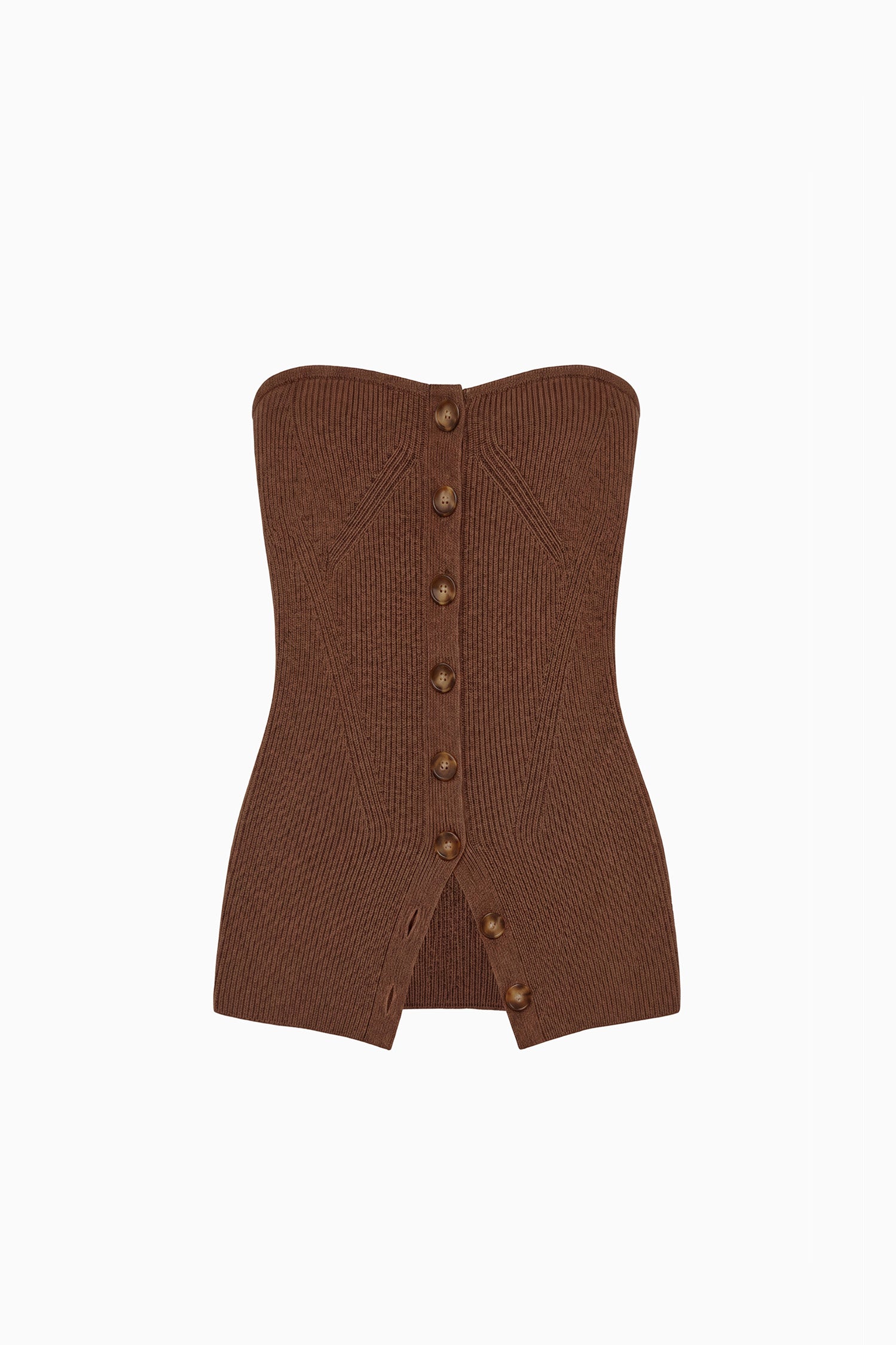 Ulla Johnson ⁣⁢Top a corsetto senza spalline in lana Merino Clove - Vista prodotto flat lay | Ulla Johnson⁤⁣