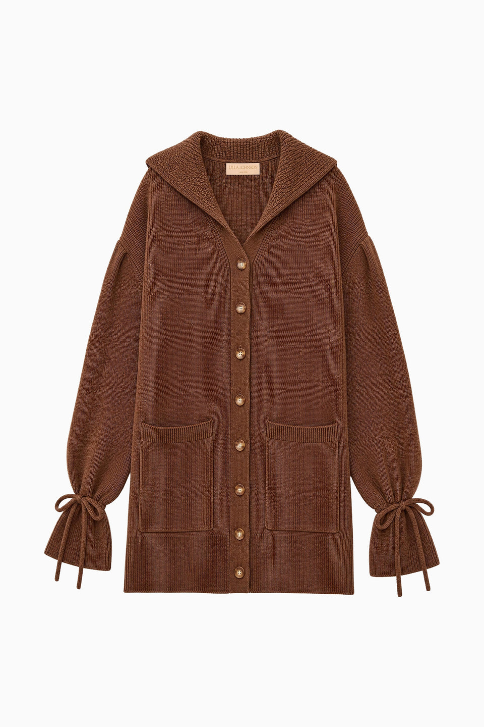 Clove Merino Wool Makila Knit Cardigan - Flat Lay, Luxury Designer Knitwear | Ulla Johnson