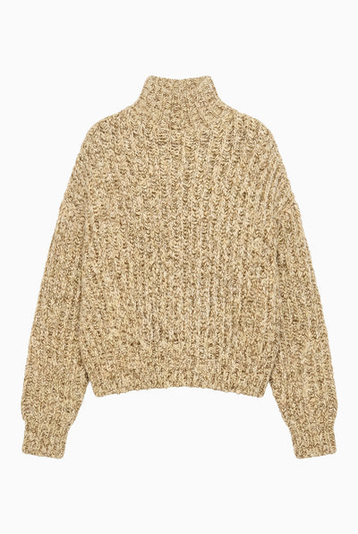 ⁣⁢Alabaster Luxuriöser Rollkragen-Strickpullover - Draufsicht, Oversized-Silhouette | Ulla Johnson⁤⁣