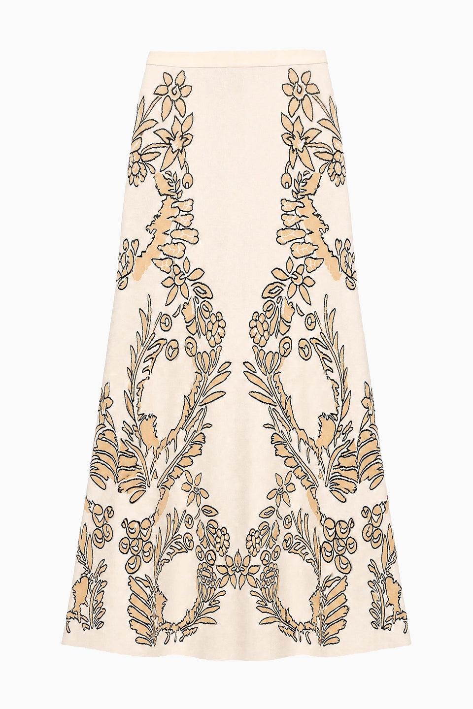 Chamomile Luxury Floral Jacquard A-Line Midi Skirt - Flat View | Ulla Johnson