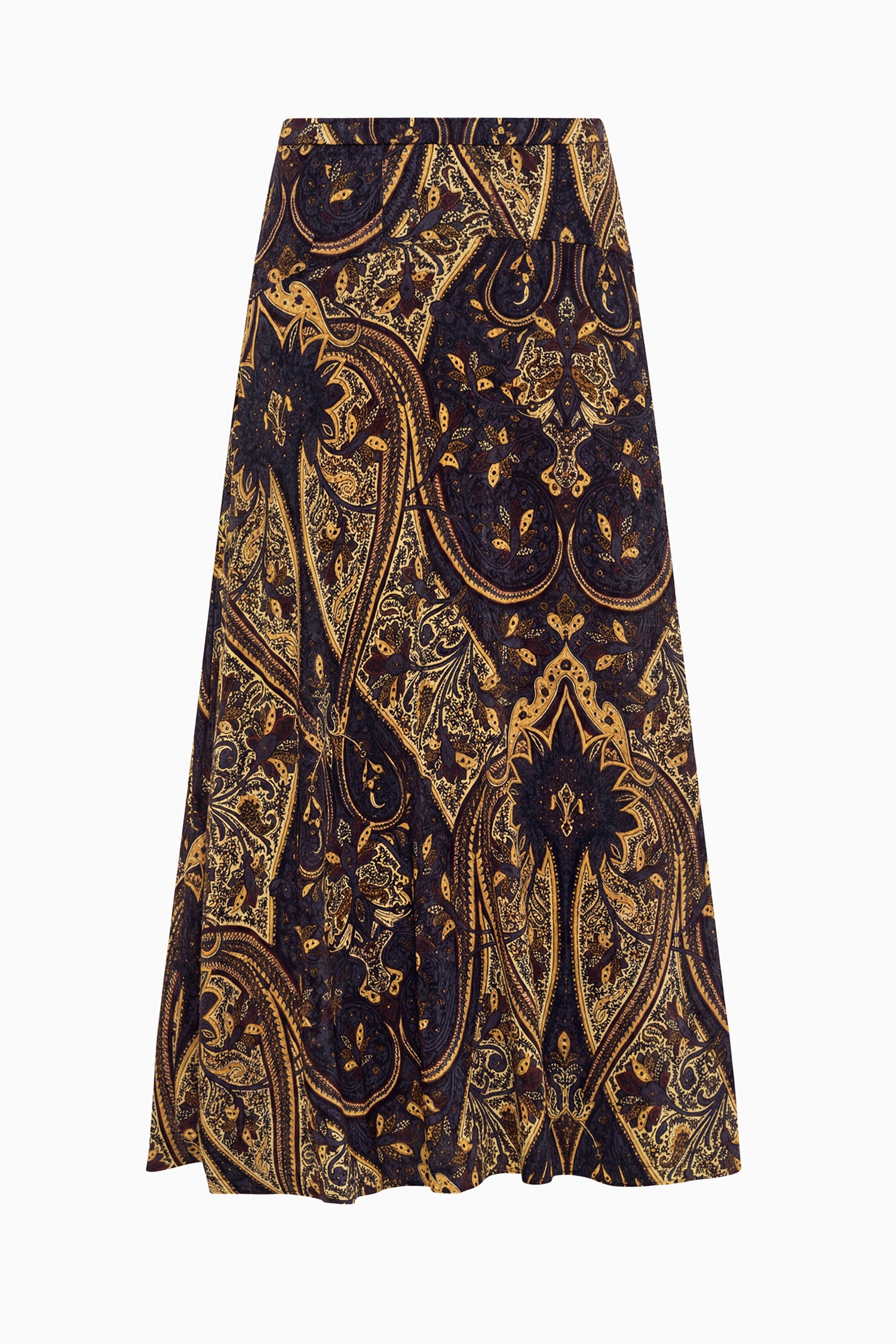 Ulla Johnson ⁣⁢Gonna midi in jersey Twilight Paisley - Vista flat lay, stampa Paisley firmata | Ulla Johnson⁤⁣