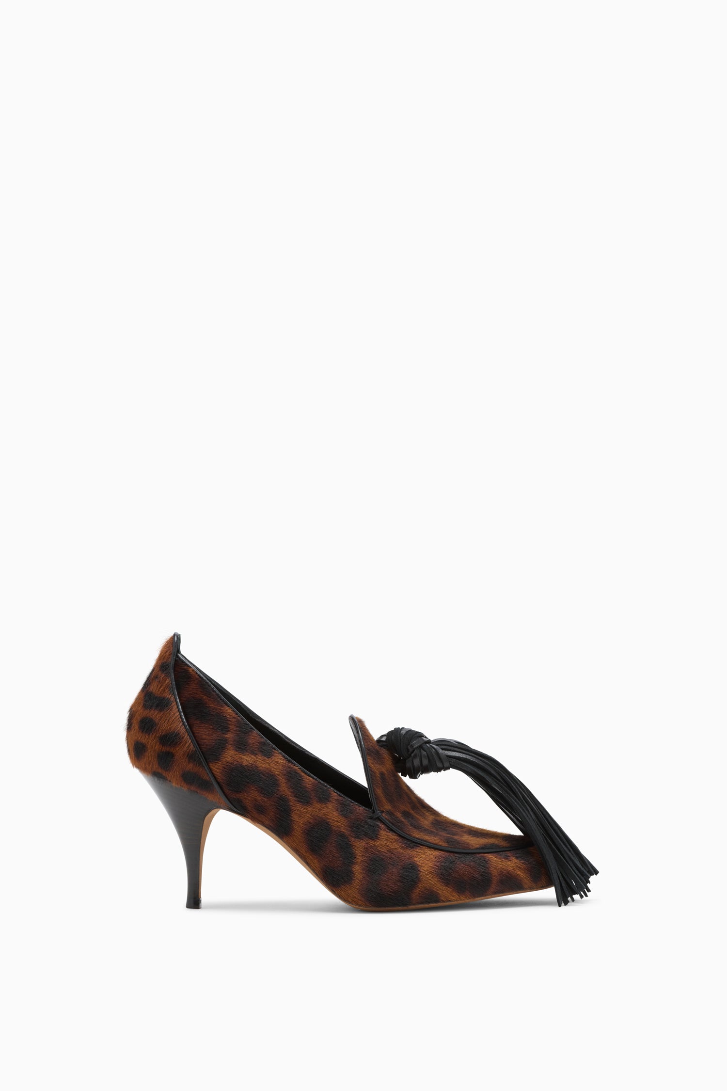 Ulla Johnson Leopard Calf Hair Designer Tassel Pump - Three-Quarter View | Ulla Johnson