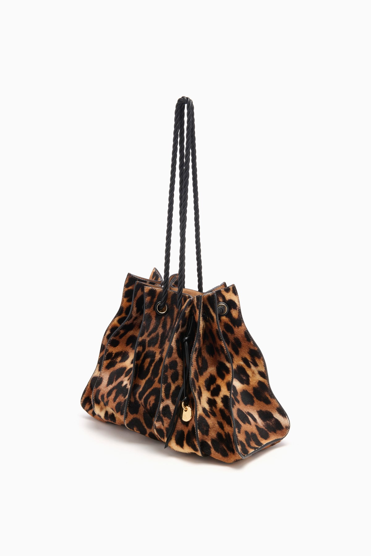 Leopard Calf Hair Adria Large Drawstring Tote - Three-Quarter View | Ulla Johnson