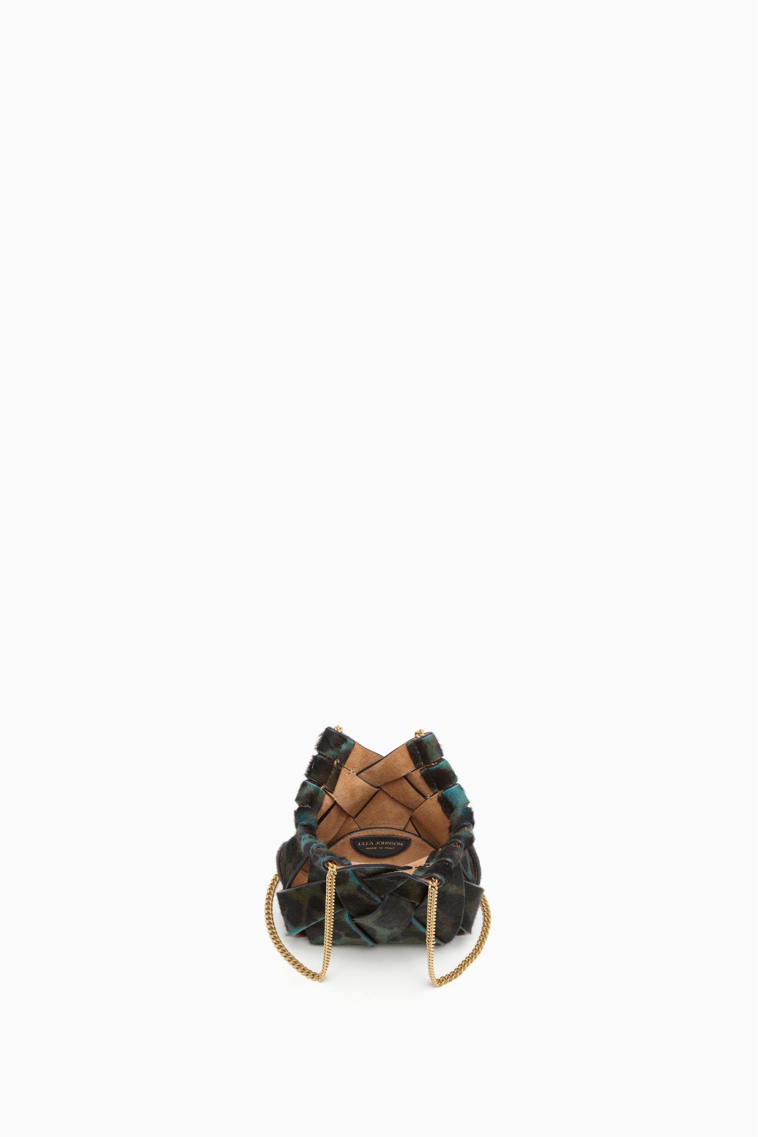Ulla Johnson Charlotte Mini Crossbody with Chain - Emerald Leopard
