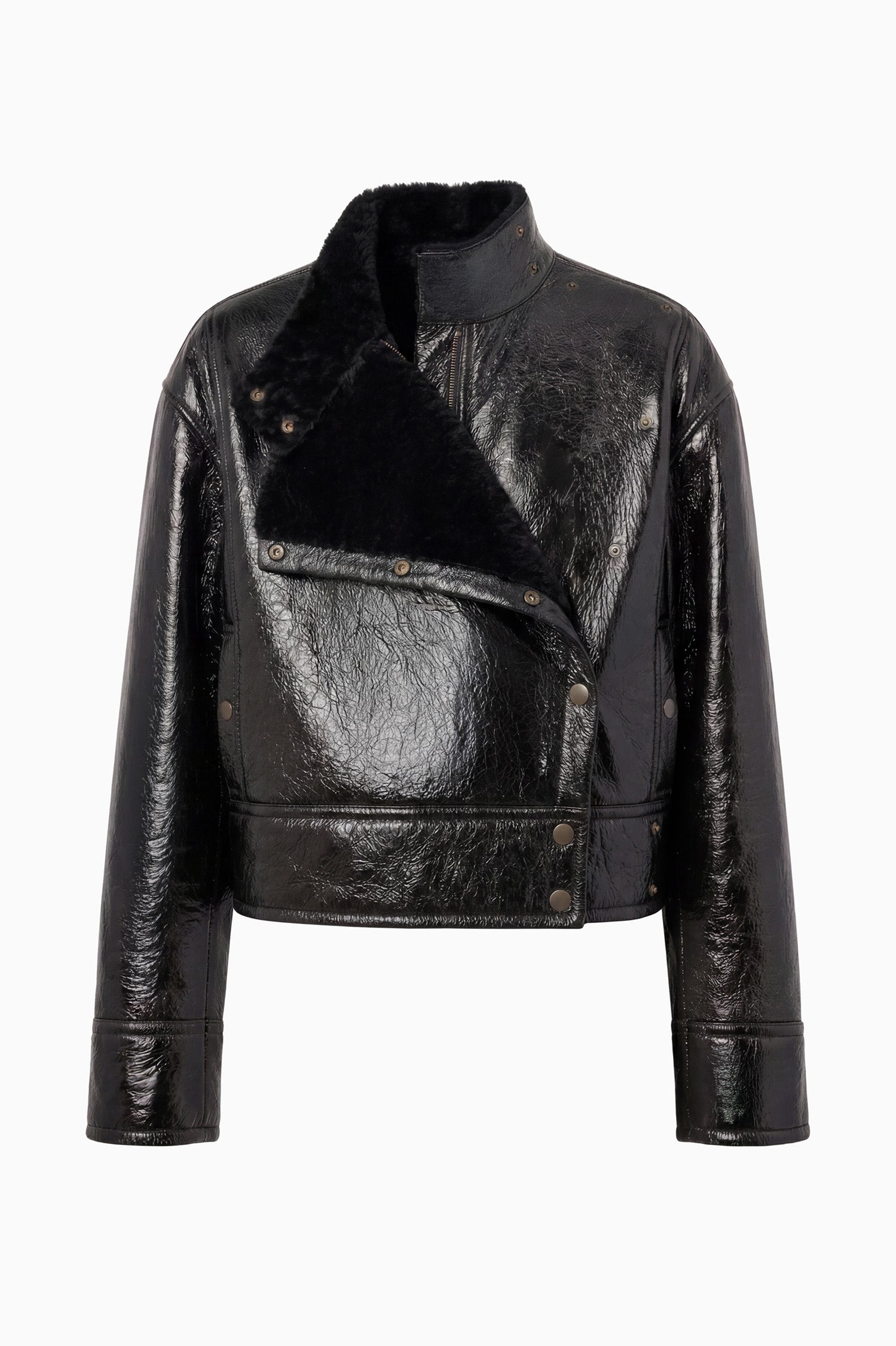 Ulla Johnson Black Patent Leather Cropped Jacket - Luxury Designer Runway Walk Full Length | Ulla Johnson